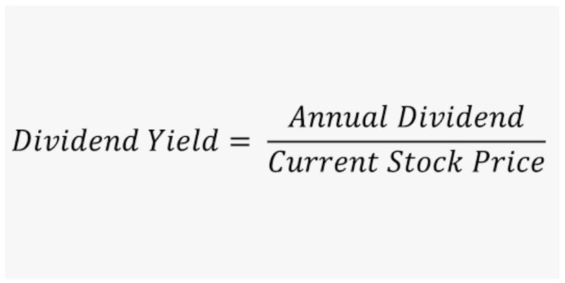The formula for dividend yield calculation