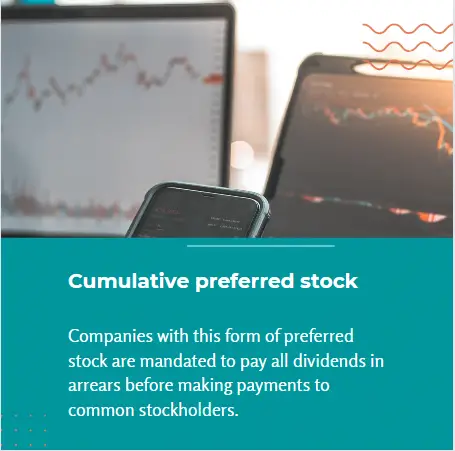 An infographic describing cumulative preferred stock.