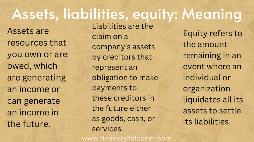 Assets, liabilities, equity: meaning