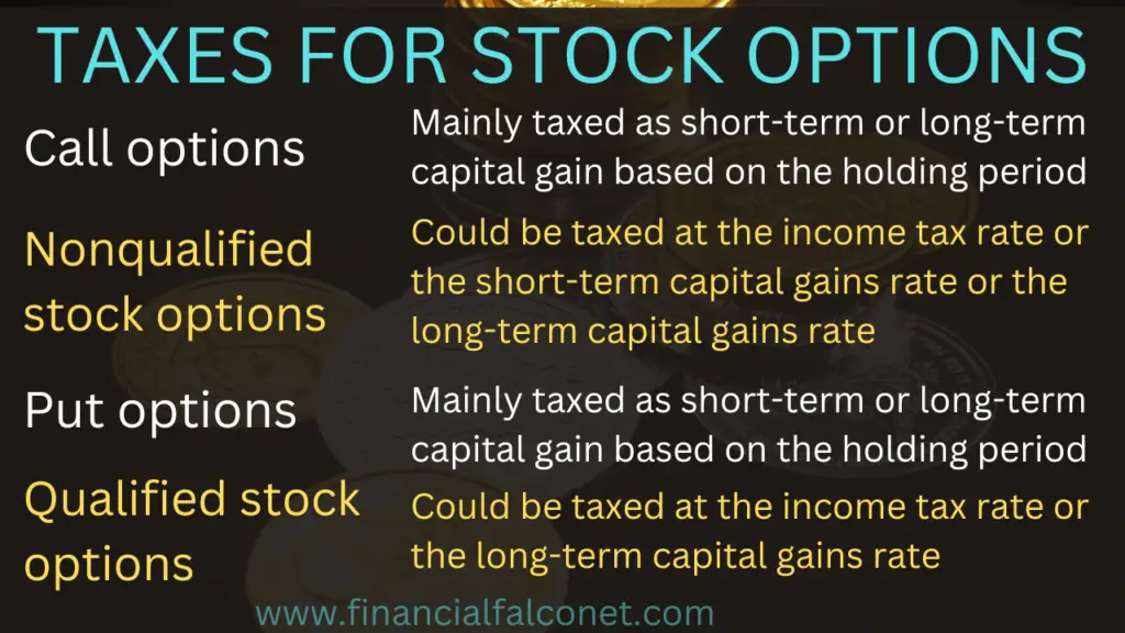 Taxes for stock options