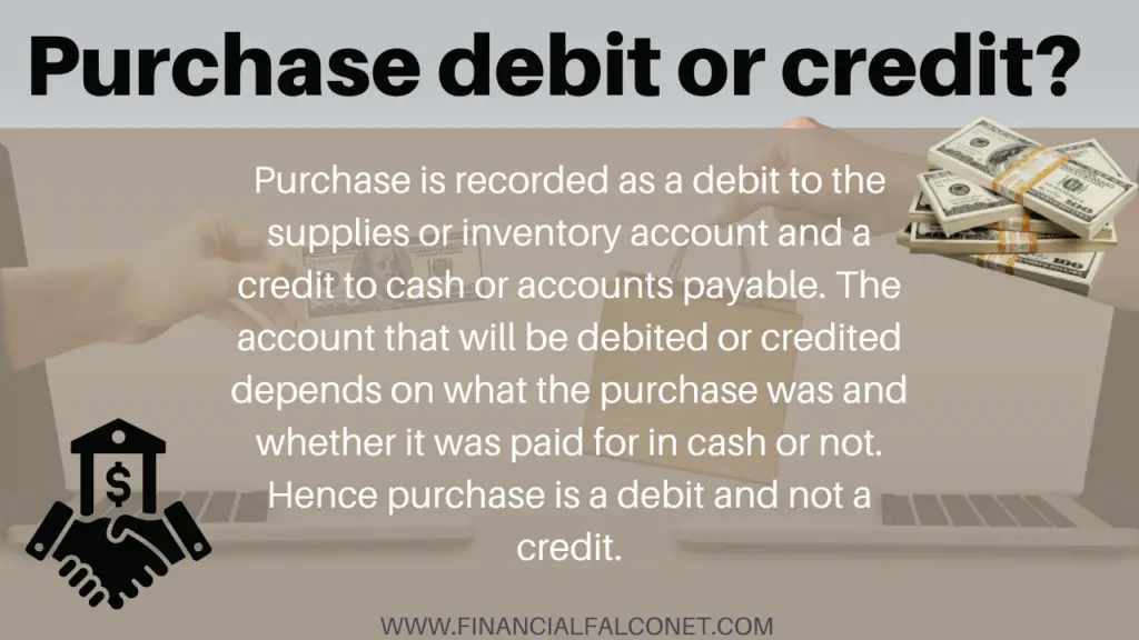 Is the purchase a debit or credit?