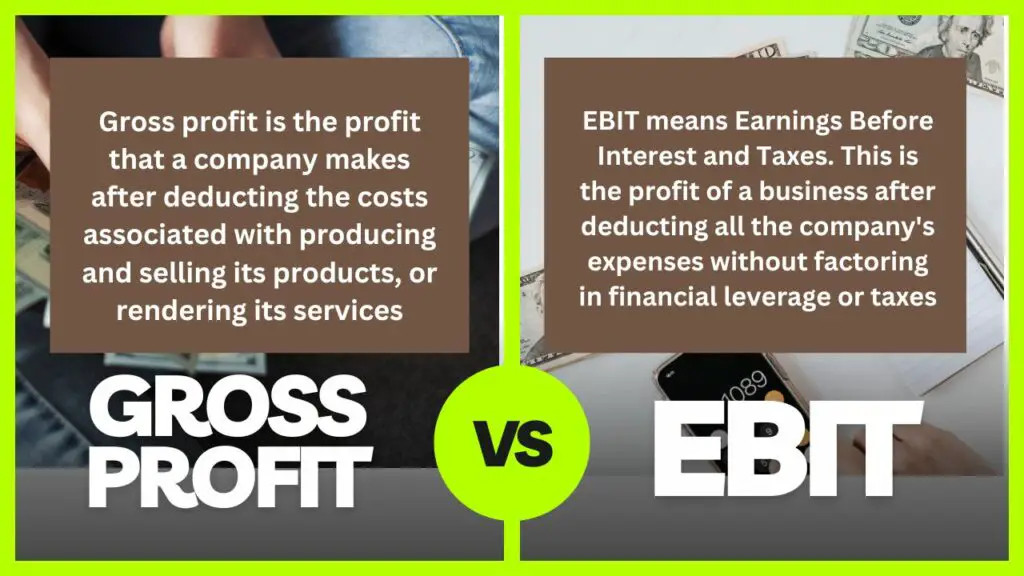 Gross profit vs EBIT differences