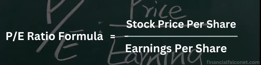 Types of profitability ratios: Price-to-earnings ratio formula.