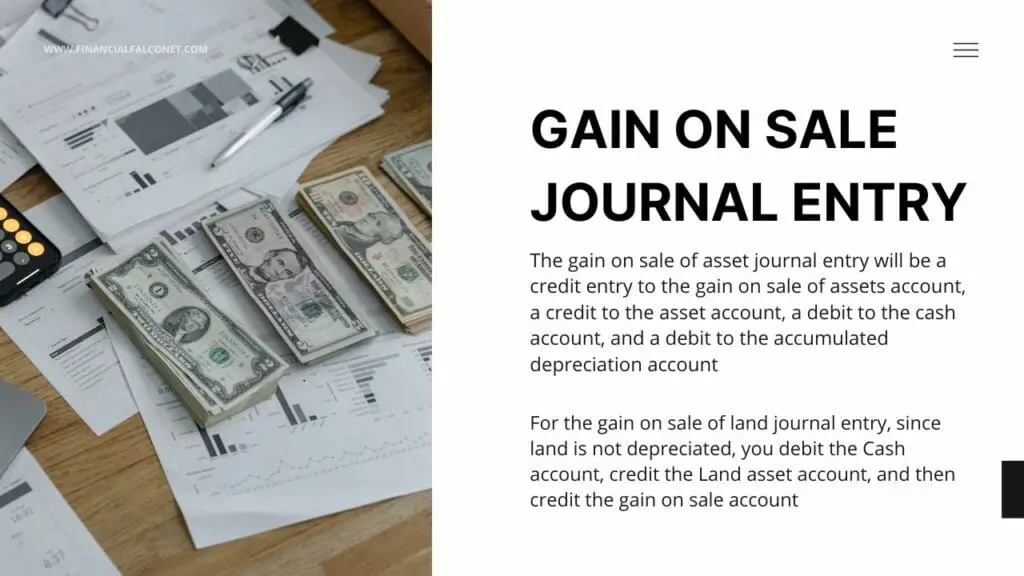 Gain on sale journal entry