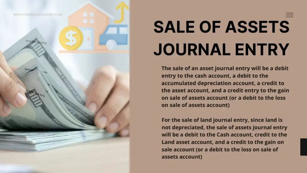 Sale of Assets journal entry examples Financial