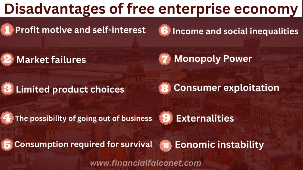 Disadvantages of free enterprise economy