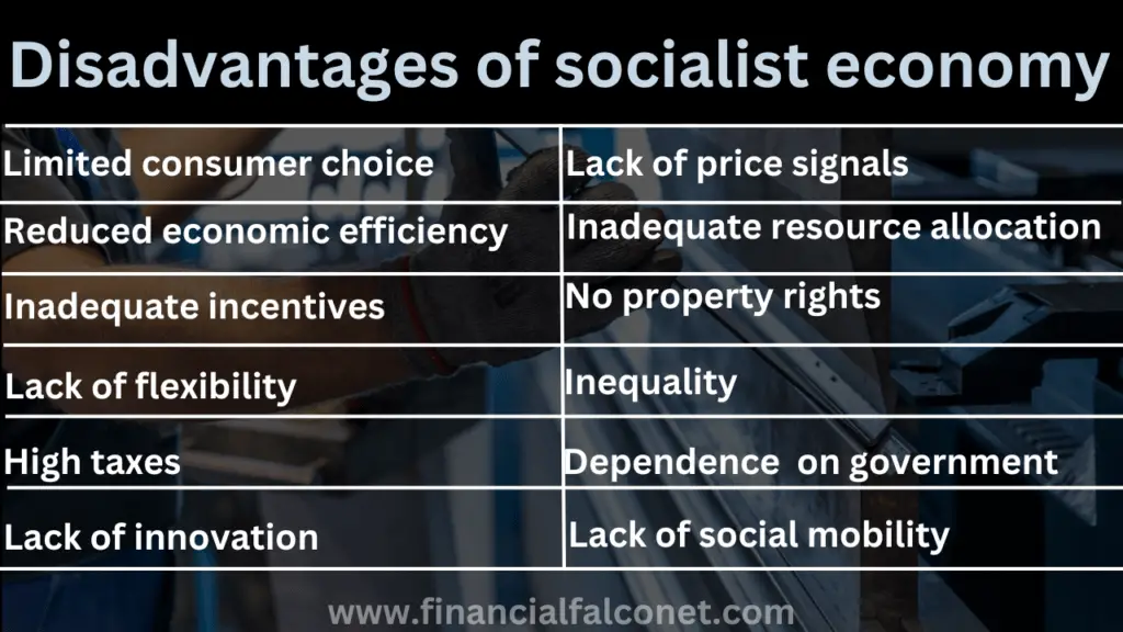 Disadvantages of socialist economy