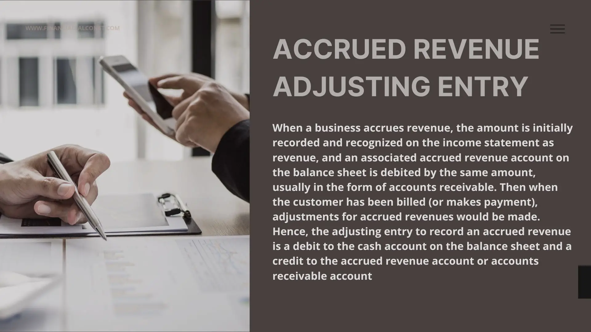Accrued revenue adjusting entry
