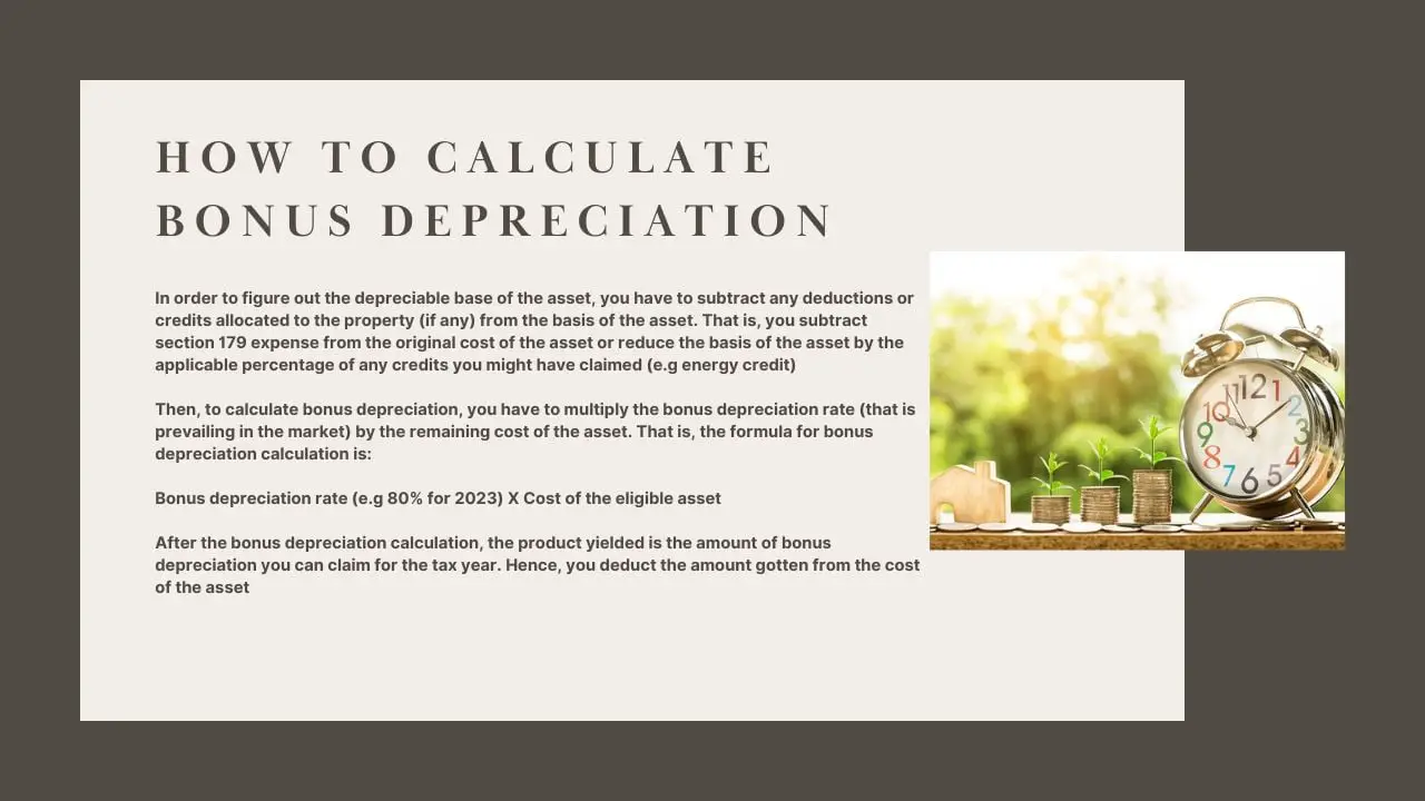 How to calculate bonus depreciation