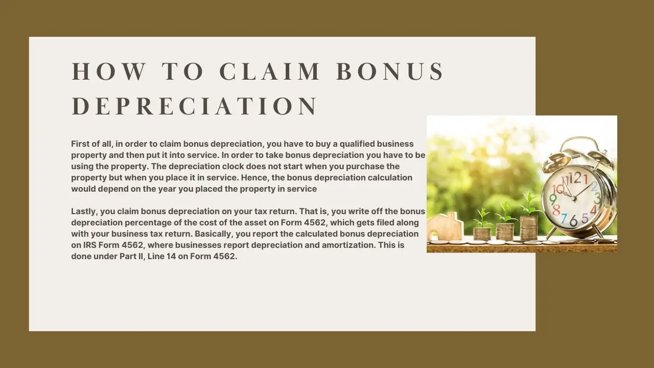 How to claim bonus depreciation