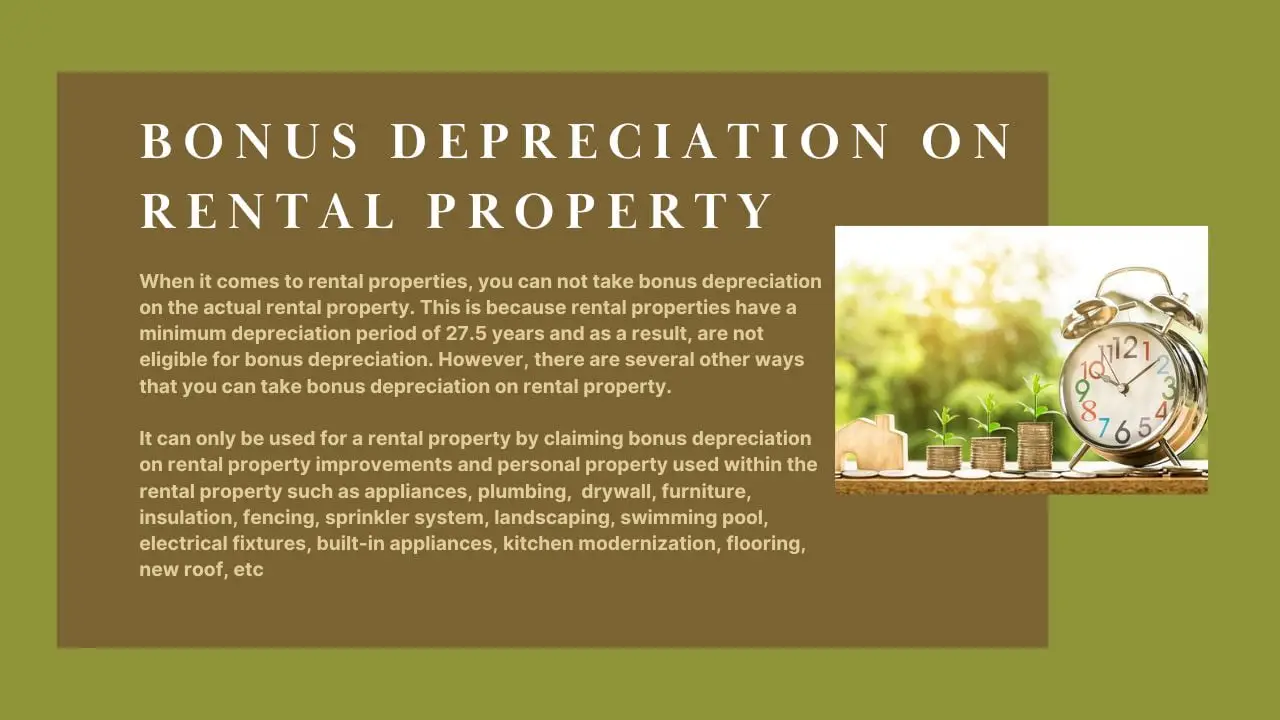 Rental property bonus depreciation