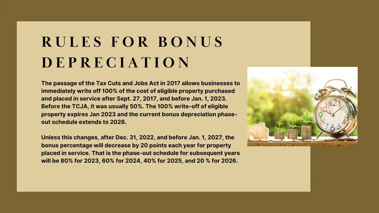 Rules for bonus depreciation