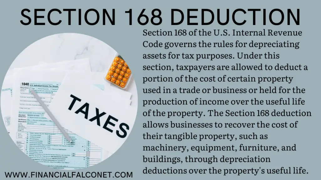Section 168 deduction