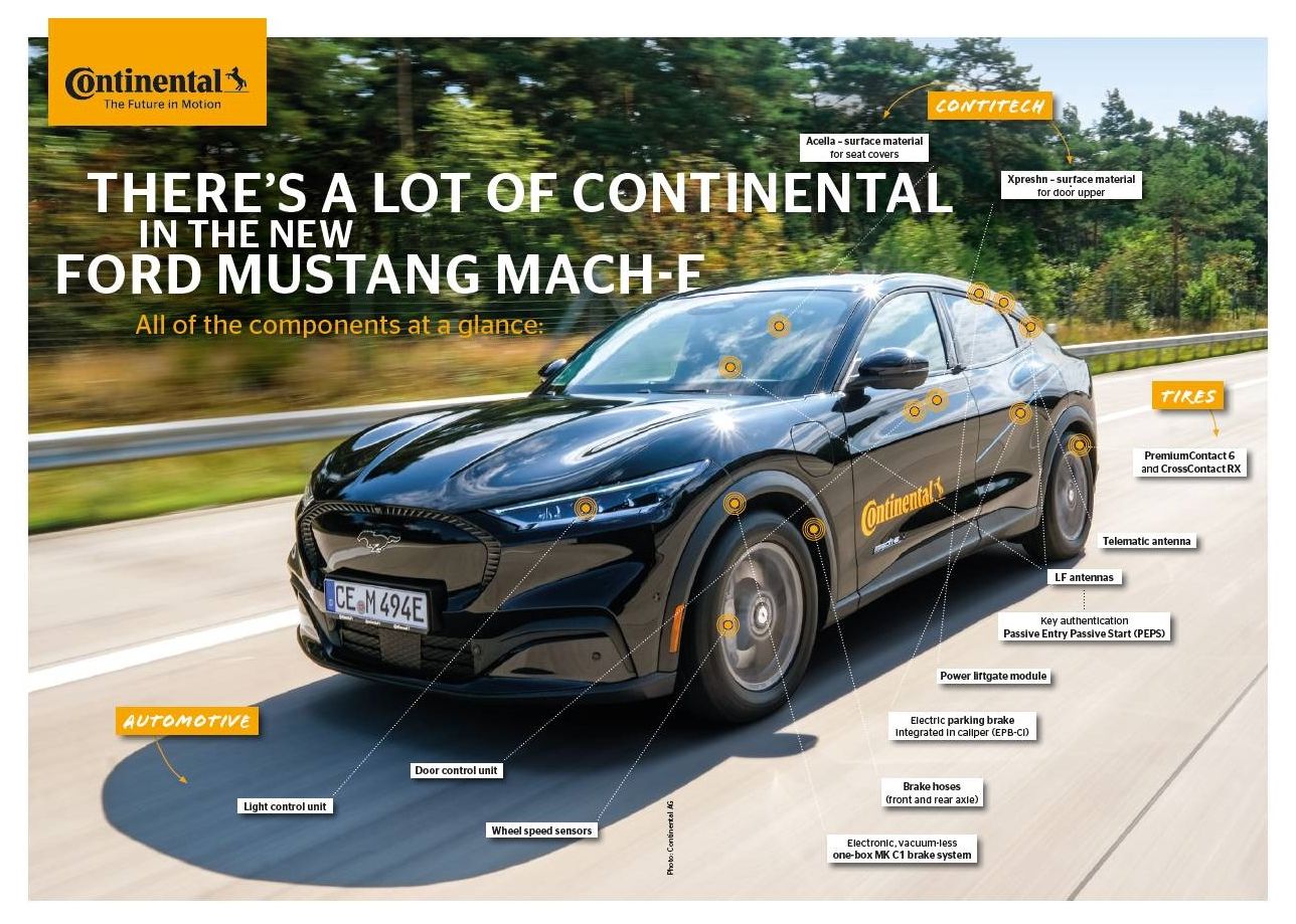 Continental is one of the Ford Suppliers that supplies various parts, especially for the Ford Mustang Mach-E
