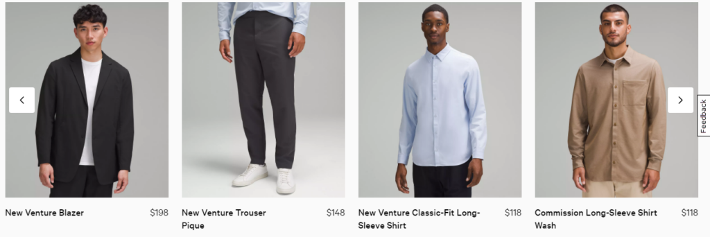 Lulemon has expanded its product offering to include apparel for men